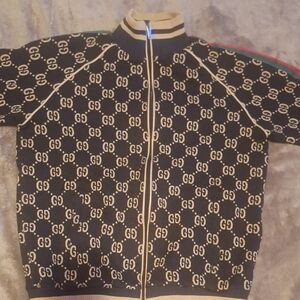 Gucci Black and Gold Logo Jacket